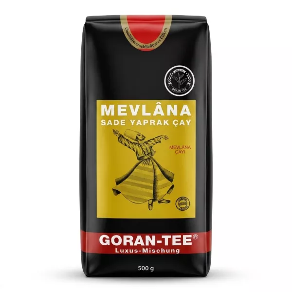 Enhanced Front view of Goran-Tee Mevlana Sade Yaprak Cay 500g black tea pack