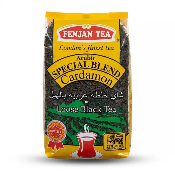 Enhanced Fenjan Tea Arabic Special Blend Cardamom Loose Black Tea front packaging