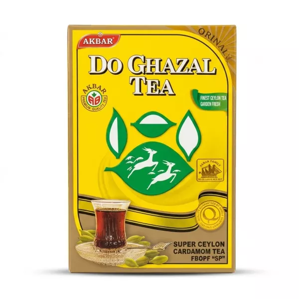 Enhanced Akbar Do Ghazal Super Ceylon Cardamom Tea front packaging