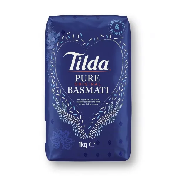 Enhanced Front of Tilda Pure Original Basmati Rice 1kg pack