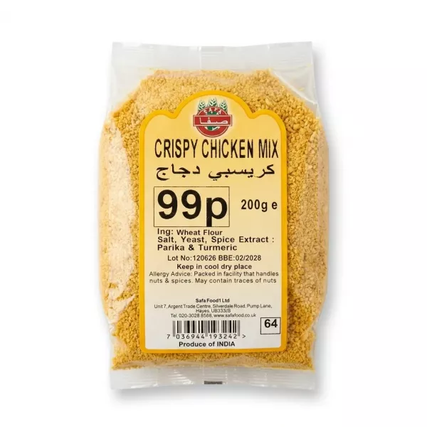 Enhanced Safa Crispy Chicken Mix 200g packet with yellow spice blend