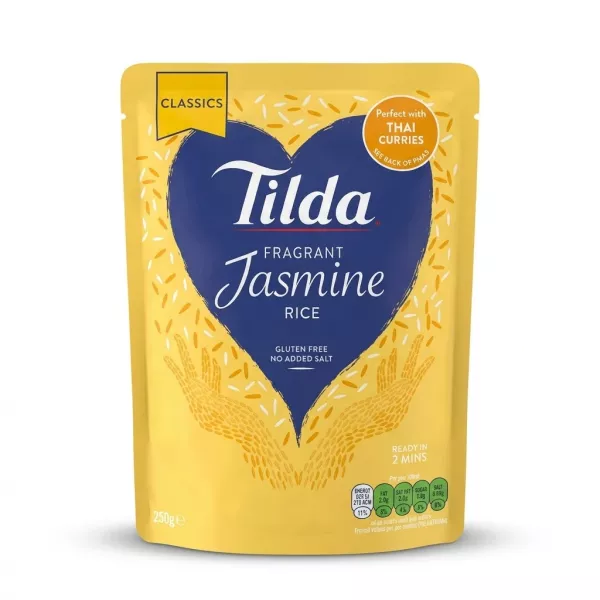 Enhanced Front of Tilda Fragrant Jasmine Rice 250g pouch