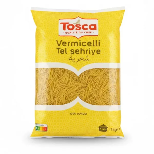 Pack of Tosca Vermicelli pasta in yellow packaging