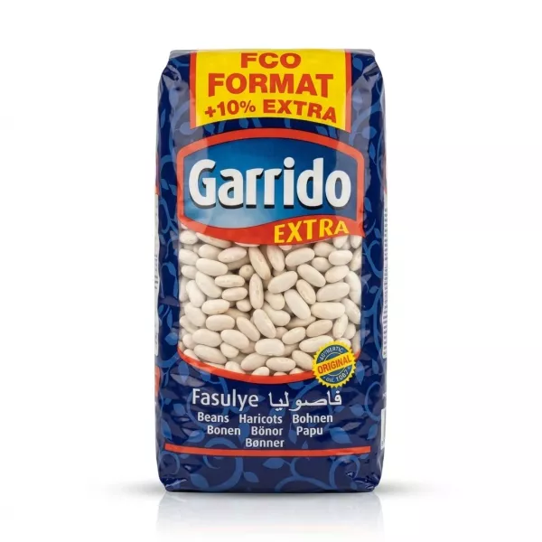 Enhanced Front of Garrido Extra White Beans 1100g pack