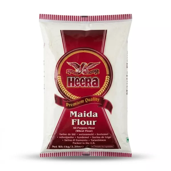 Enhanced Front of Heera Maida Flour 1kg pack