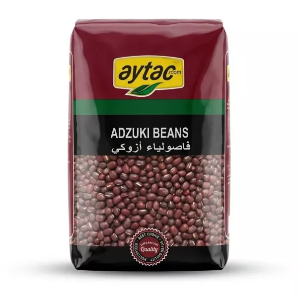 Enhanced Front of Aytac Adzuki Beans 1kg pack held in hand