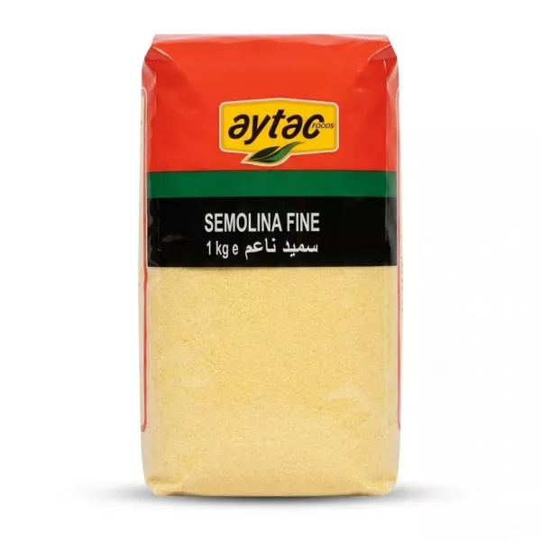 Enhanced Front of Aytac Semolina Fine 1kg packaging