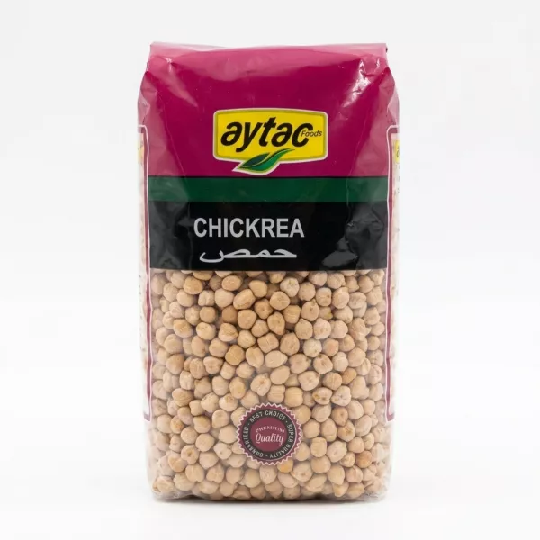 Enhanced Front of Aytac Medium Chickpeas 1kg pack with special offer sticker