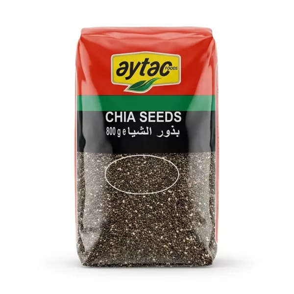 Enhanced Front of Aytac Chia Seeds 800g pack with price