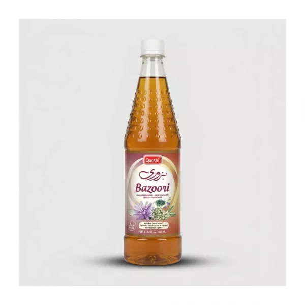 Enhanced Front view of Qarshi Bazoori Concentrated Herbal Syrup 800ml bottle