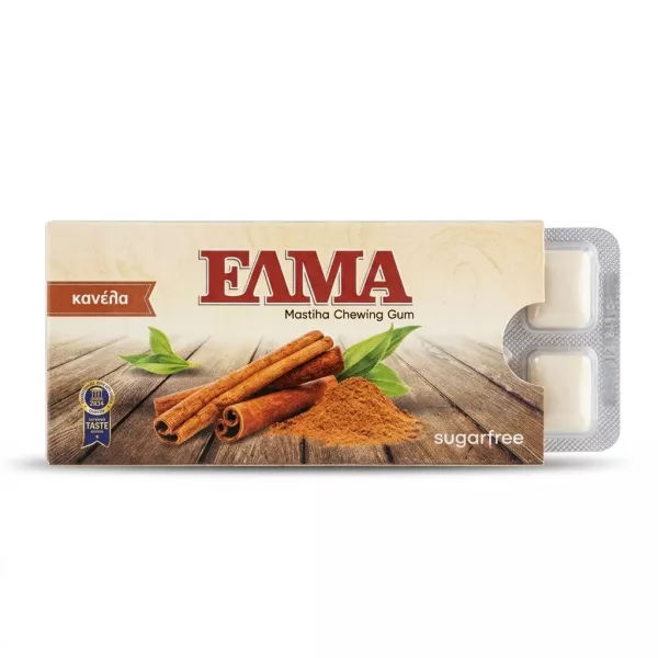 Enhanced Front view of Elma Mastiha Chewing Gum Cinnamon pack
