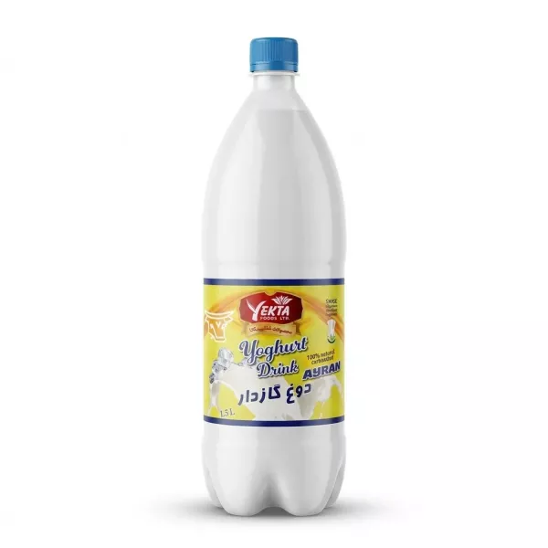 Enhanced Front of Yekta Yoghurt Drink Ayran 1.5L bottle