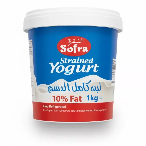 Sofra Strained Yogurt Blue and Red 1kg tub front view