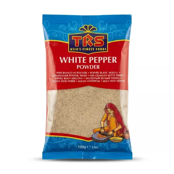 Front view of TRS White Pepper Powder 100g pack