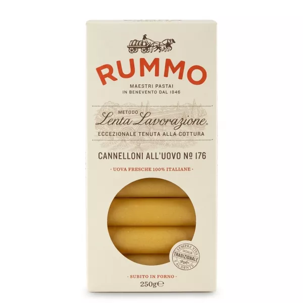 Front view of Rummo Cannelloni All'Uovo No 176 250g pasta box