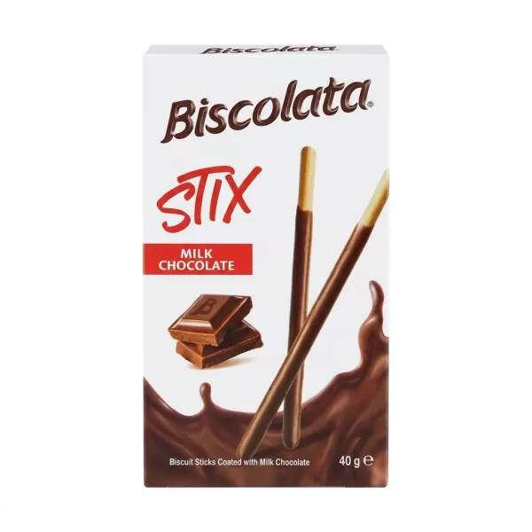 Box of Biscolata Stix Milk Chocolate biscuit sticks