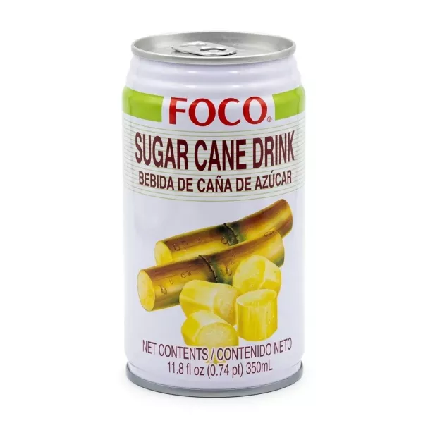 Foco Sugar Cane Drink 350ml can front view with sugar cane graphic