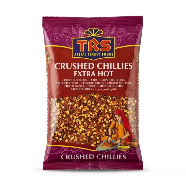 Front of TRS Crushed Chillies Extra Hot 250g packet