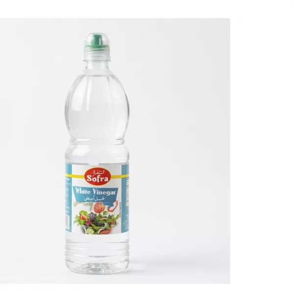 Front view of Sofra White Vinegar 1 Litre bottle