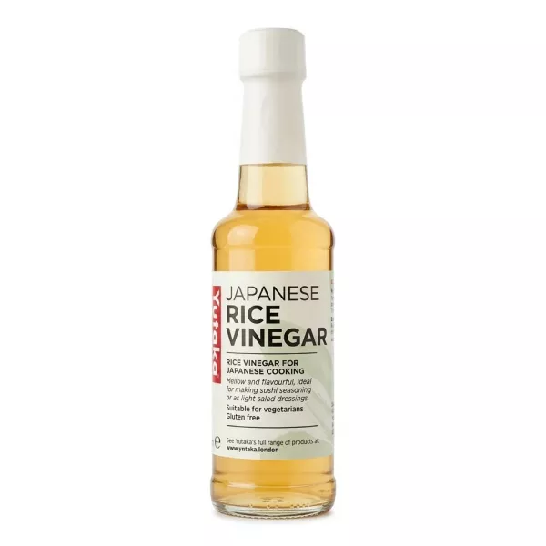 Front view of Yutaka Japanese Rice Vinegar bottle 150ml