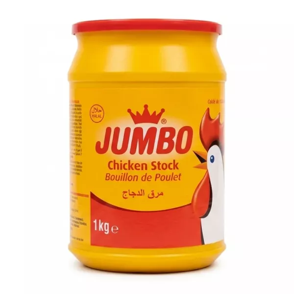 Front of Jumbo Chicken Stock Halal 1kg container