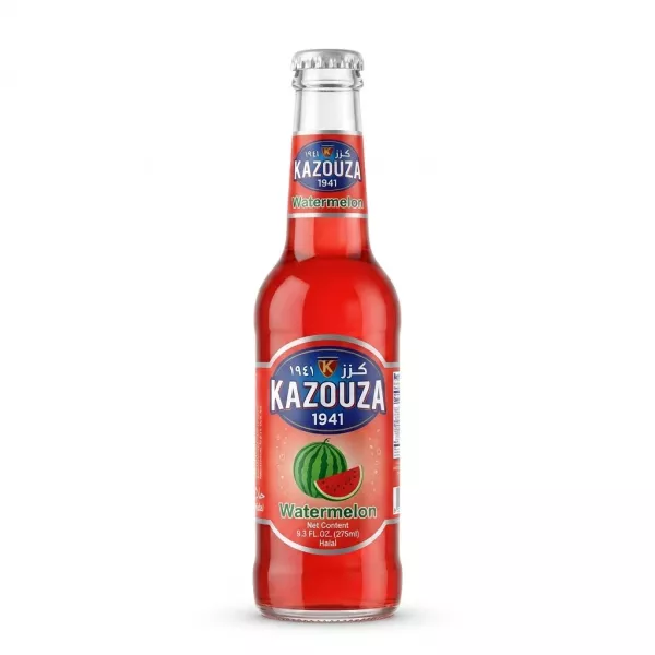 Kazouza 1941 Watermelon Sparkling Drink 275ml glass bottle front label