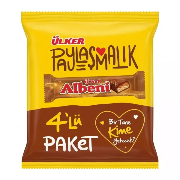 Front of Ülker Albeni 4 pack chocolate bar package