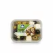 Pack of Dairy Day mixed pitted olives with white cheese in clear plastic container