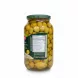 Back view showing nutrition label on Halalo Durra Whole Green Olives jar