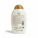 OGX Coconut Milk shampoo bottle back view with ingredients and usage instructions