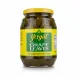Glass jar of Yergat grape leaves with yellow lid and green label