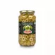 Jar of Garusana Spanish green sliced olives showing front label