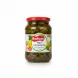 Jar of Bodrum Mini Cornichons with red lid, showing pickled small gherkins inside