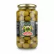 Jar of Garusana Spanish green whole olives front view