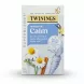 Front view of Twinings Moment of Calm Herbal Tea box with blue and white design