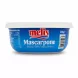 Melis Mascarpone cream cheese container side view showing label and weight