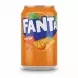 Fanta Orange can held in hand showing front label