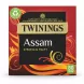 Twinings Assam black tea box front view with bold and malty flavour label