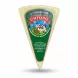 Triangle wedge of Sitovo yellow cheese with cow illustration label