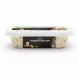 Side view of Alpha Gefsi Greek Aubergine Dip container with label and net weight 200g