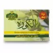 Saifan Koura natural olive oil soap packaging front in Arabic and French with green olives