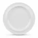 Close-up of white plastic dinner plate surface