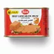 Can of Robert Beef Luncheon Meat with Chicken front label