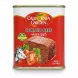 Tin of California Garden Corned Beef with red label and image of corned beef