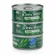 Side view of four stacked John West Tuna Chunks cans
