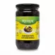 Jar of Pick N Olive sliced black olives with yellow and green label