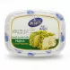 Top view of Alburj Halva Extra Pistachio sealed plastic container