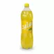 Slim pineapple flavoured soda bottle with Arabic branding held in hand in store