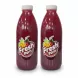 Twin Bottles of Fresh Pom natural pomegranate juice with colourful label