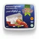 Top view of Anjoman Lighvan Feta Cheese P.D.O. plastic tub packaging